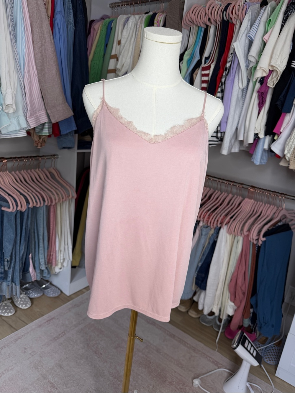 a new day Blush Pink Lace-Trim Cami